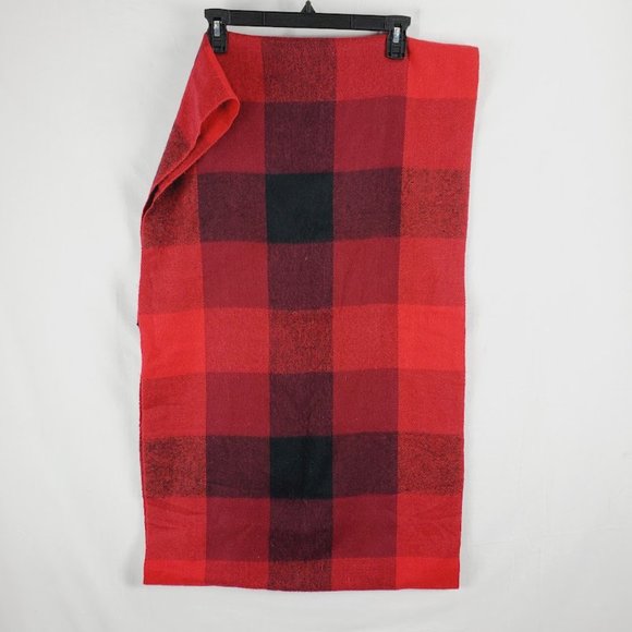 Betsey Johnson Buffalo Plaid Infinity Scarf Red Black - Picture 4 of 4
